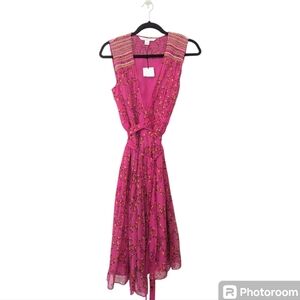 Diane von Furstenberg "Bali" Silk Wrap Dress Women’s 6 Pink Floral